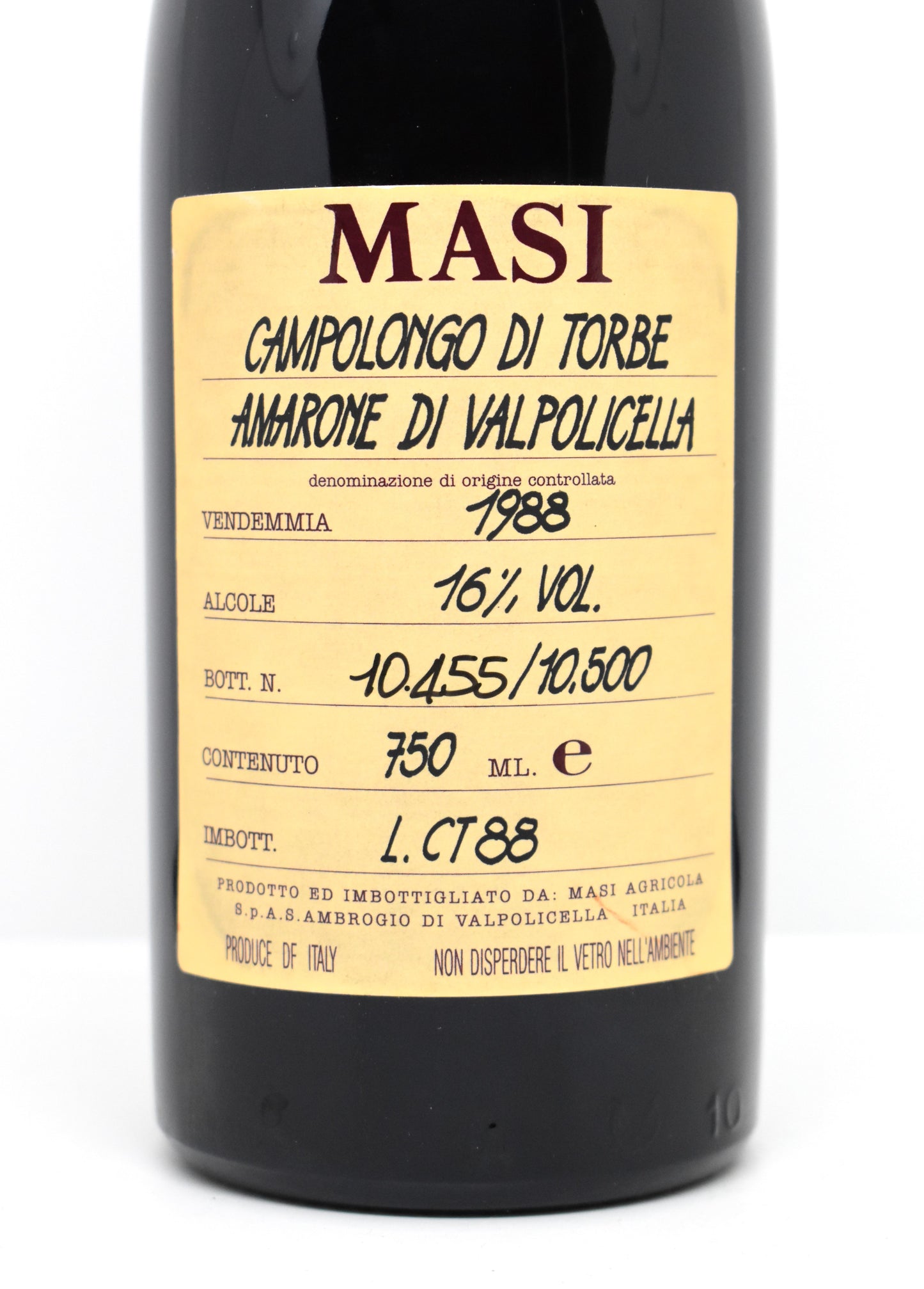 Vin rouge italien 1988 en parfait état - Amarone
