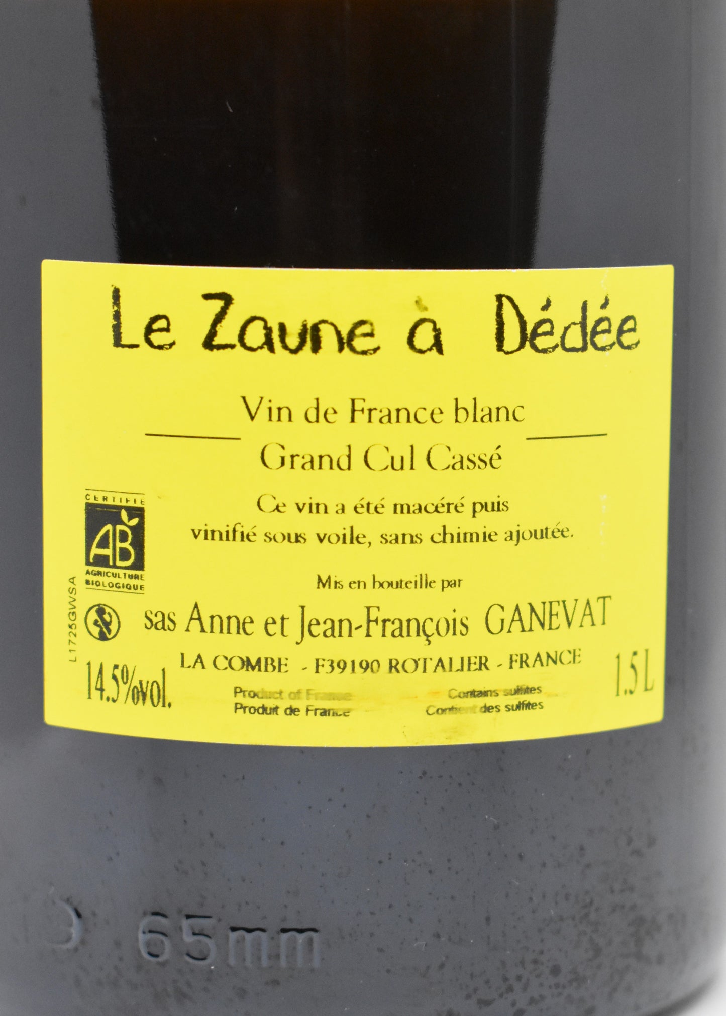 Vin naturel blanc aromatique Ganevat