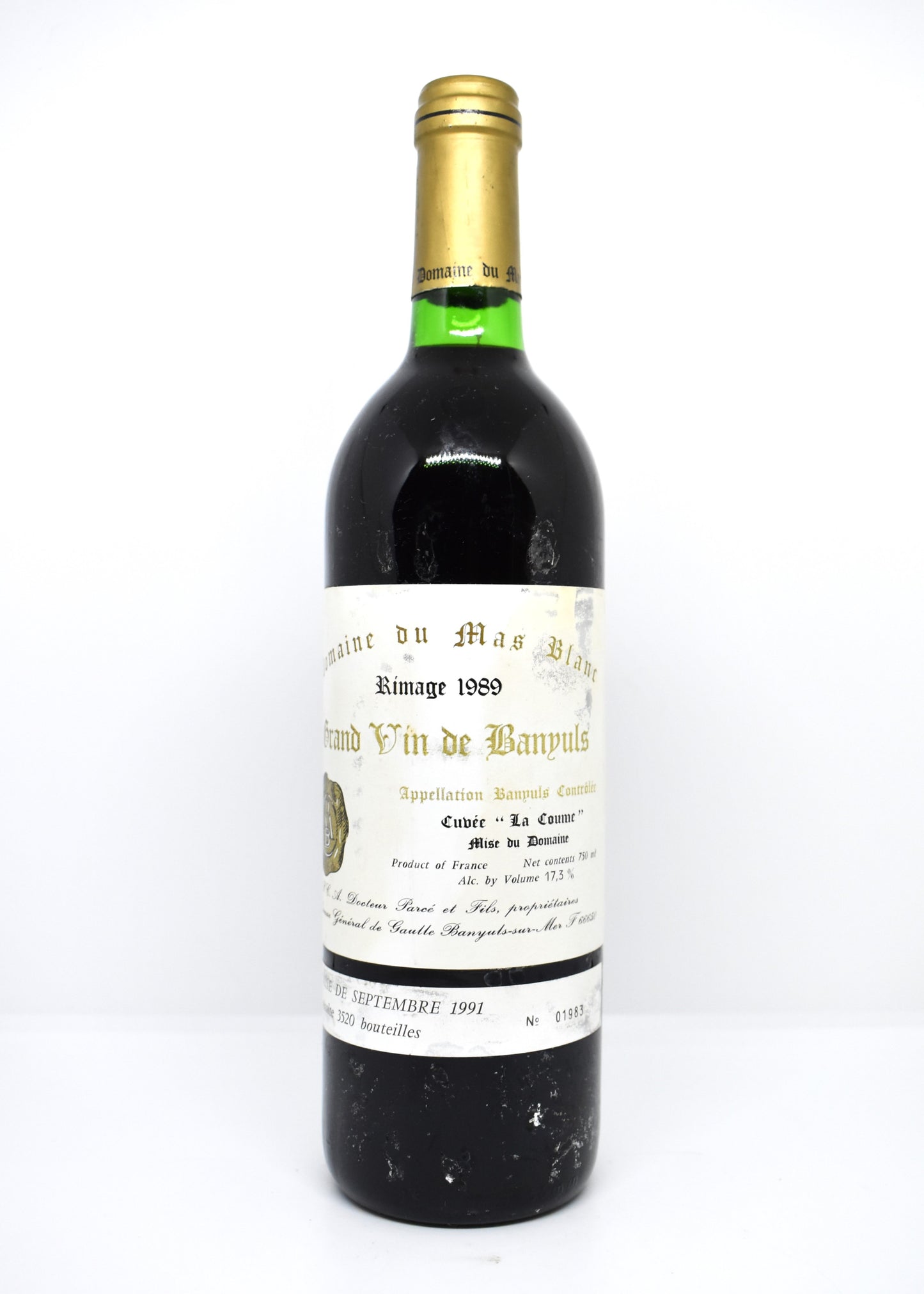 Acheter Banyuls Rimage 1989 La Coume