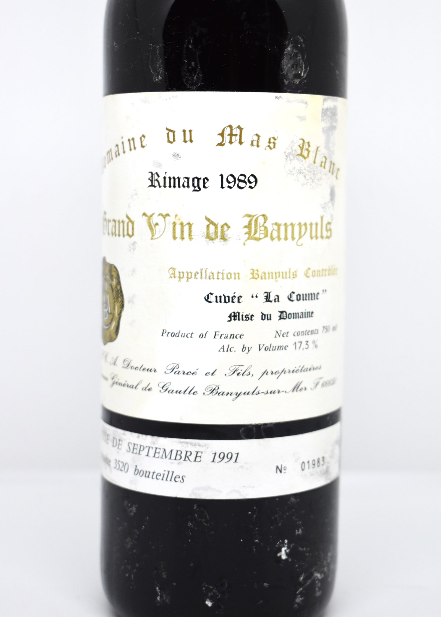 Banyuls 1989 Domaine du Mas Blanc à vendre