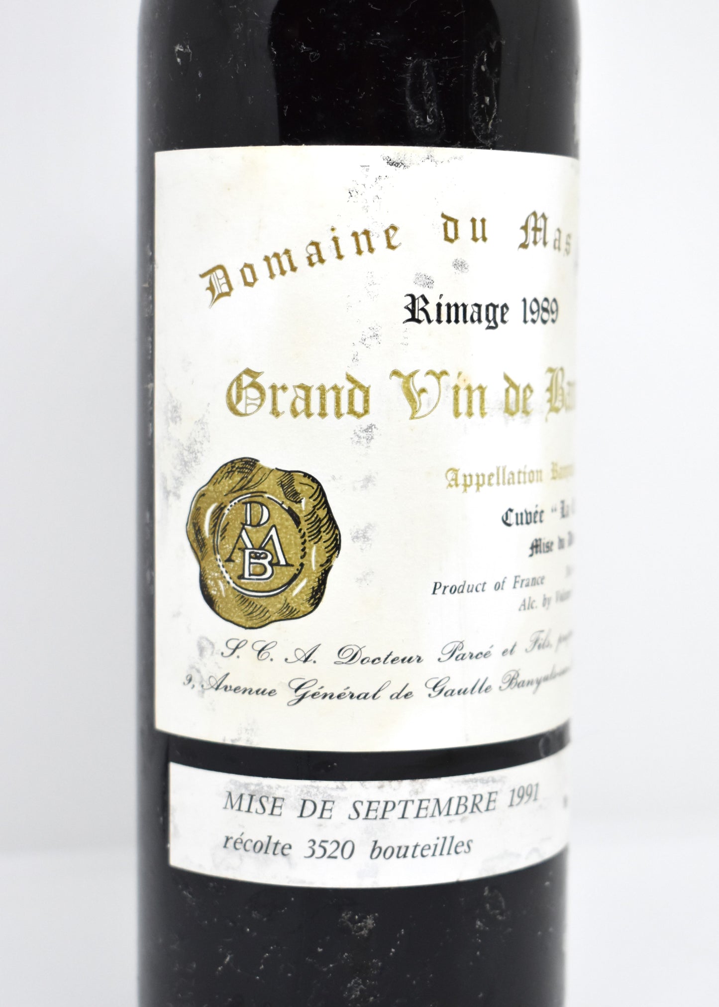 Domaine Parcé et Fils Rimage 1989 - Banyuls