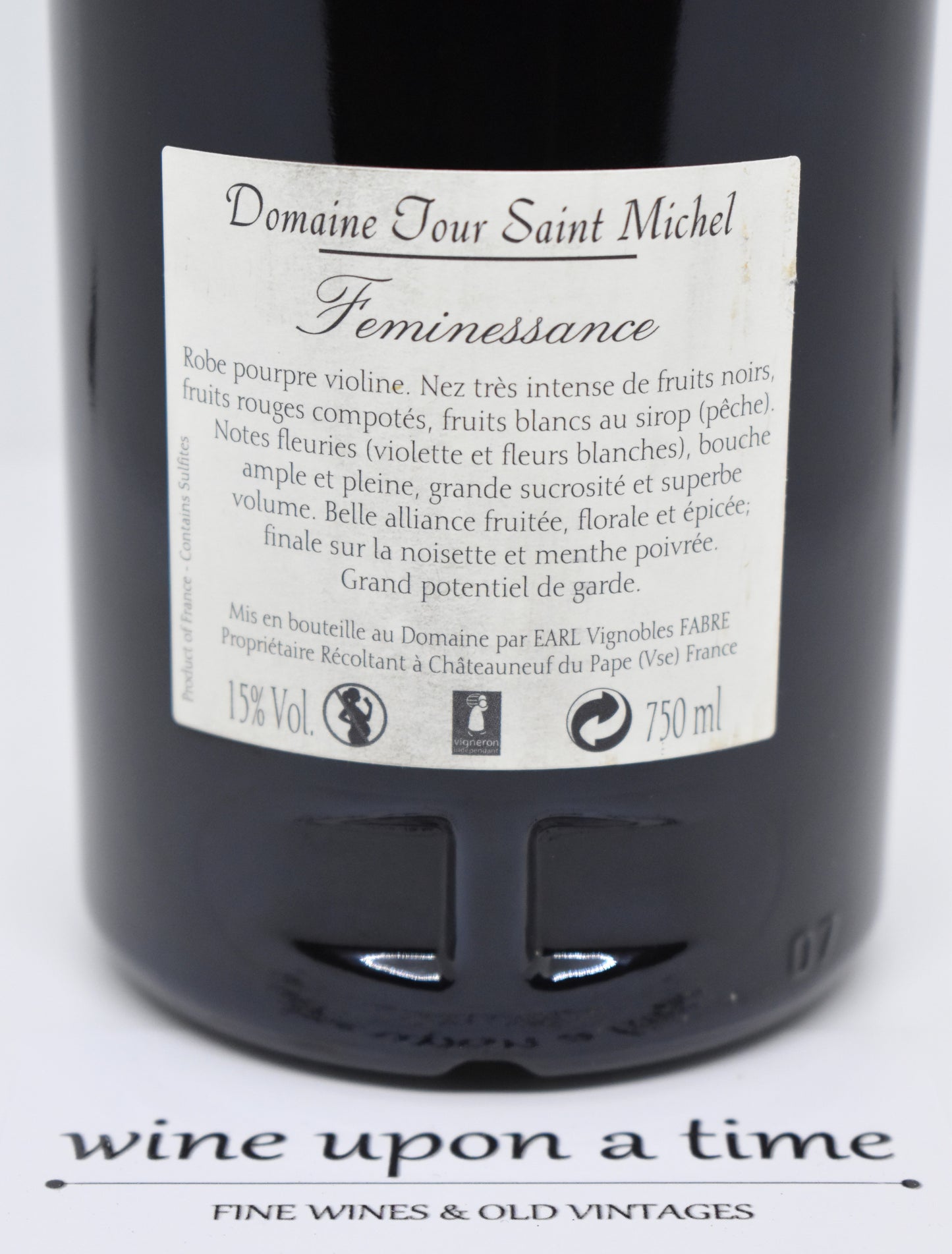Domaine Tour Saint Michel 2010, Feminessance, bouteille recherchée
