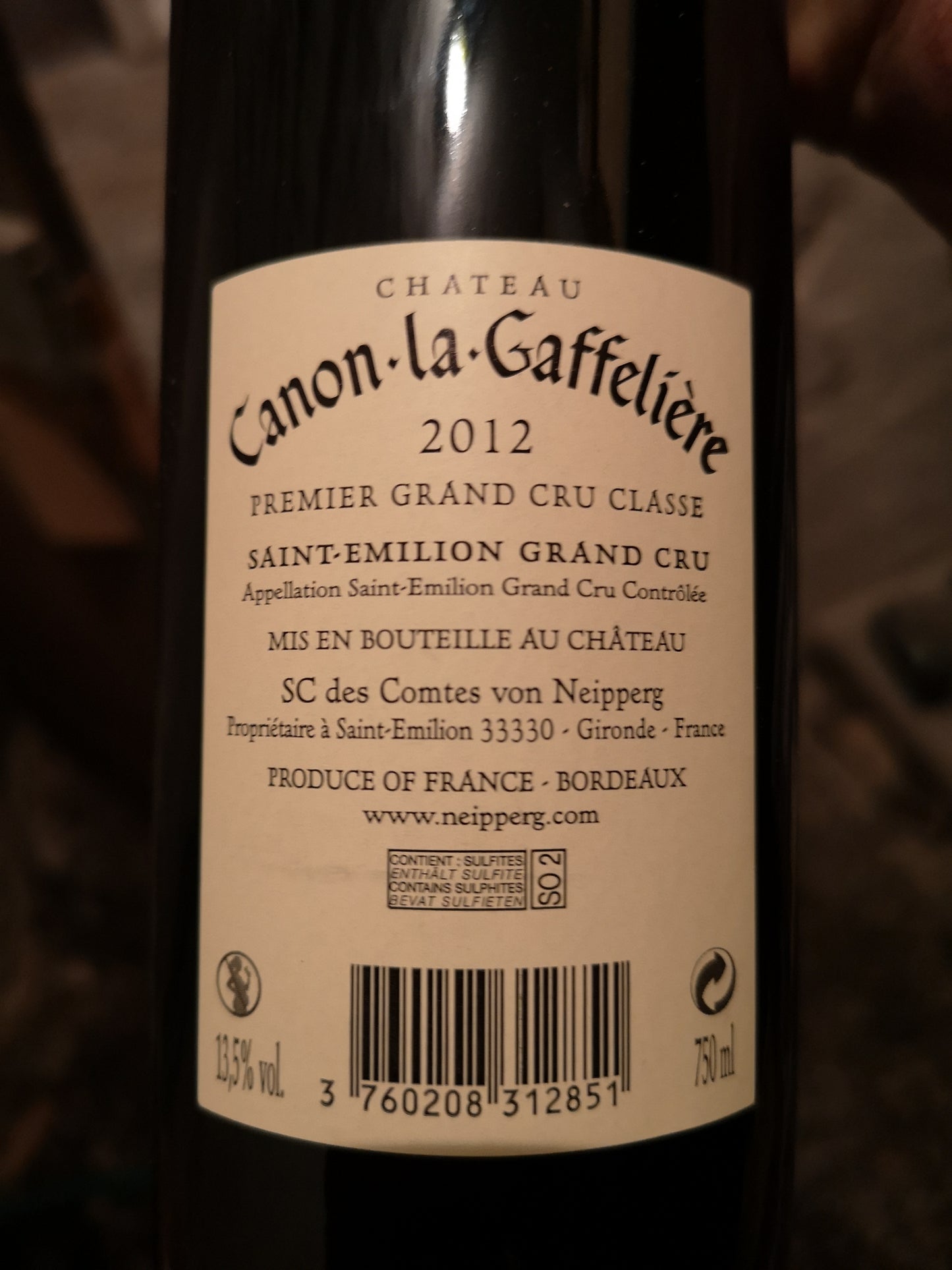 Château Canon-La-Gaffelière 2012 - Saint-Emilion