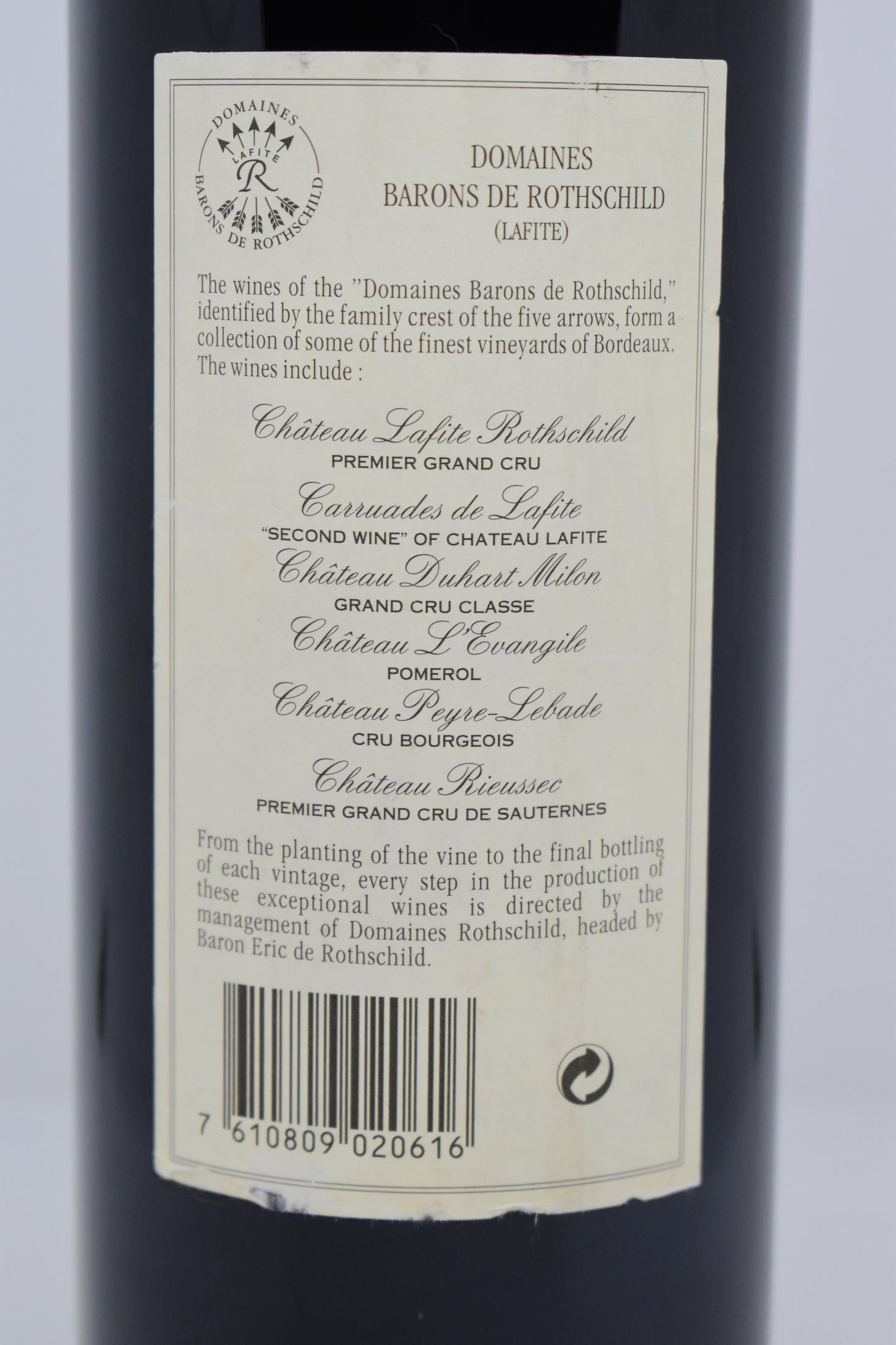 Pauillac 1995, pour horizontales 1995 en Bordeaux - Carruades de Lafite Rothschild