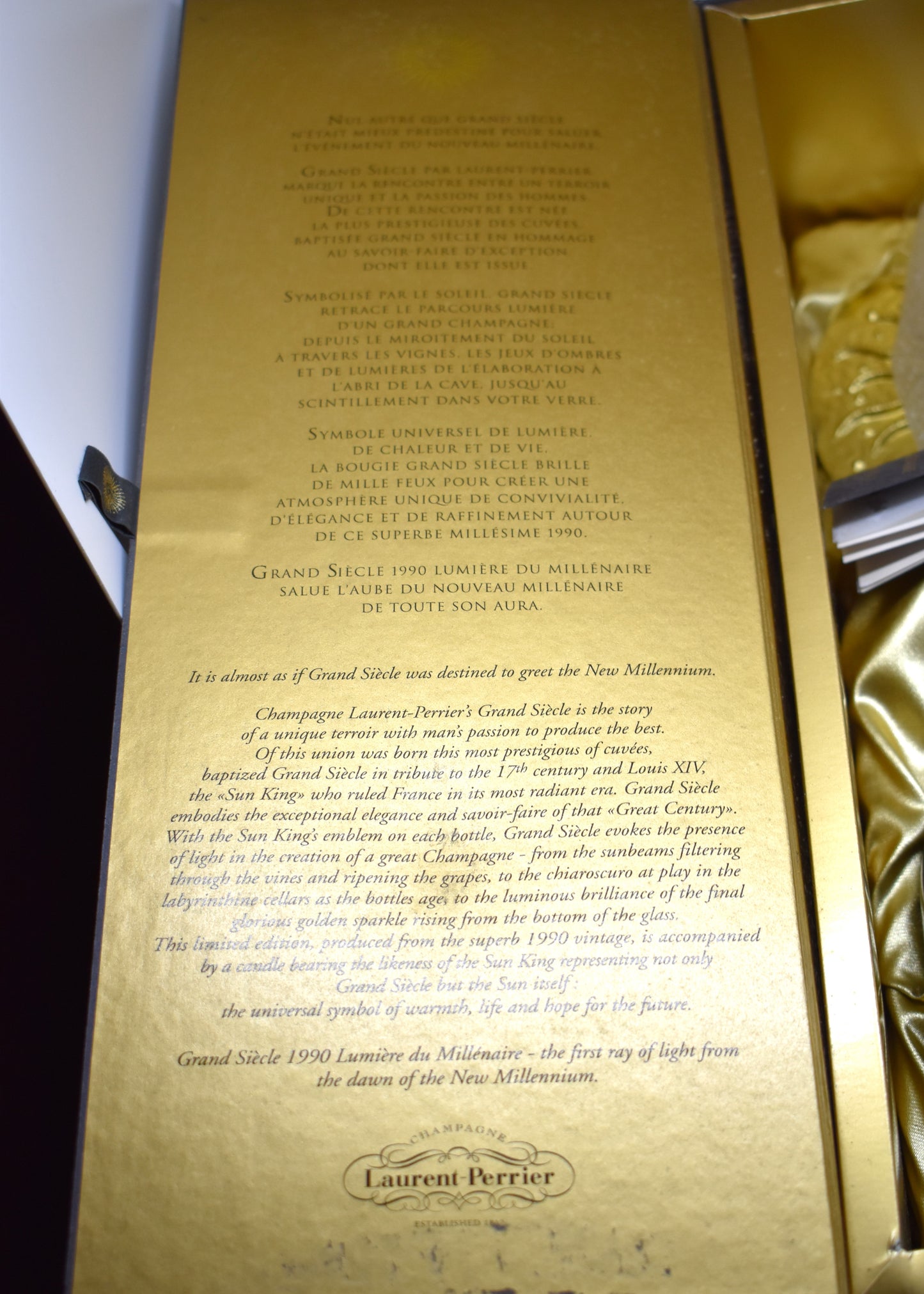 Champagne Grand Siècle 1990 - Lumière du millénaire - Coffret Laurent Perrier