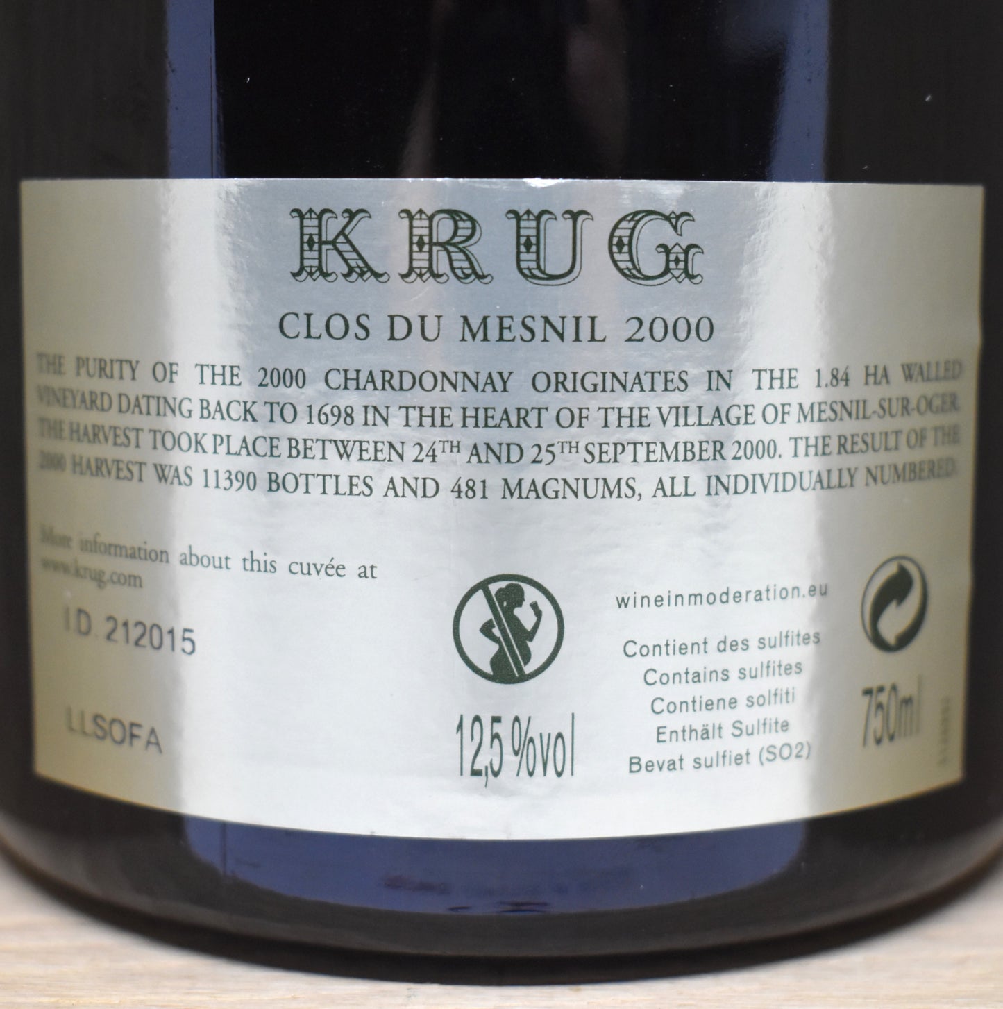 Commander Le plus cher des Champagne de 2000 - Krug Clos du Mesnil
