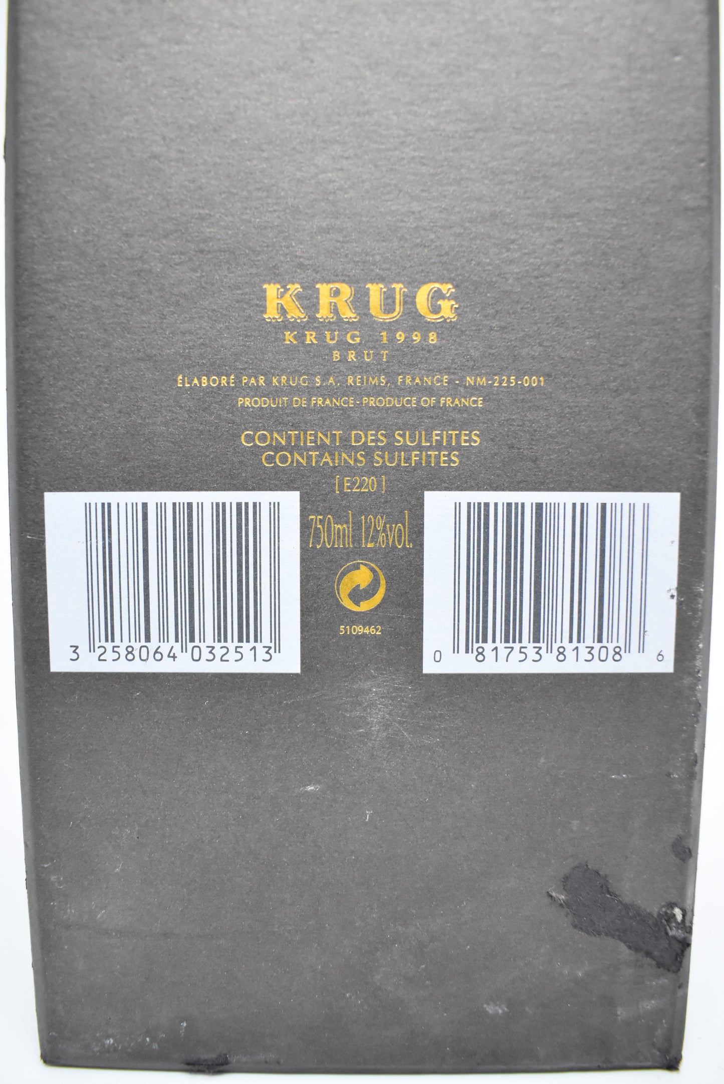 Champagne millésimé 1998 Krug prestige