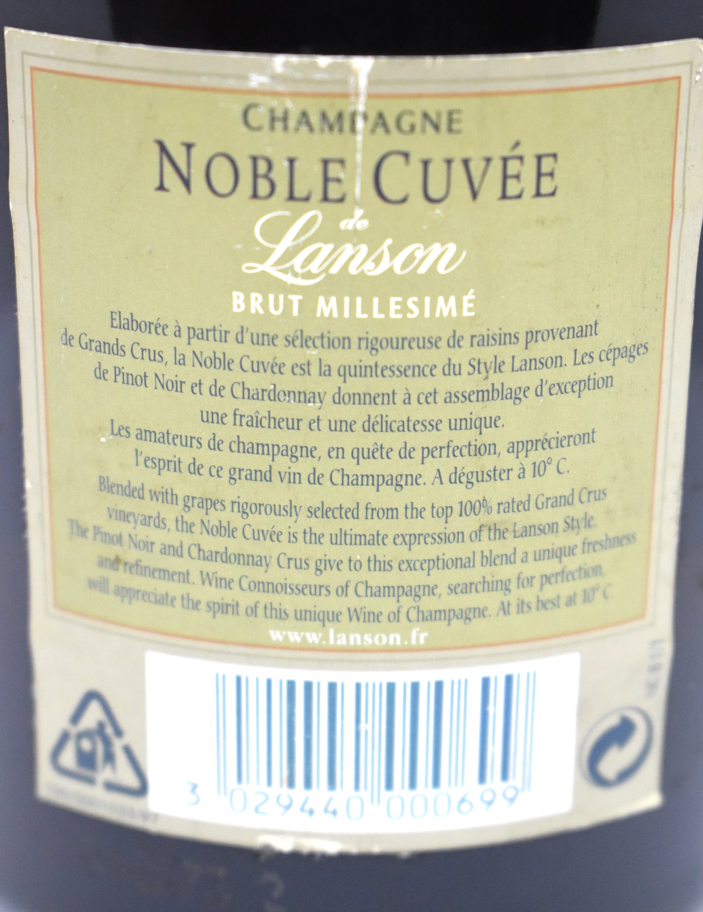 Noble Cuvée 1997 - Champagne Lanson