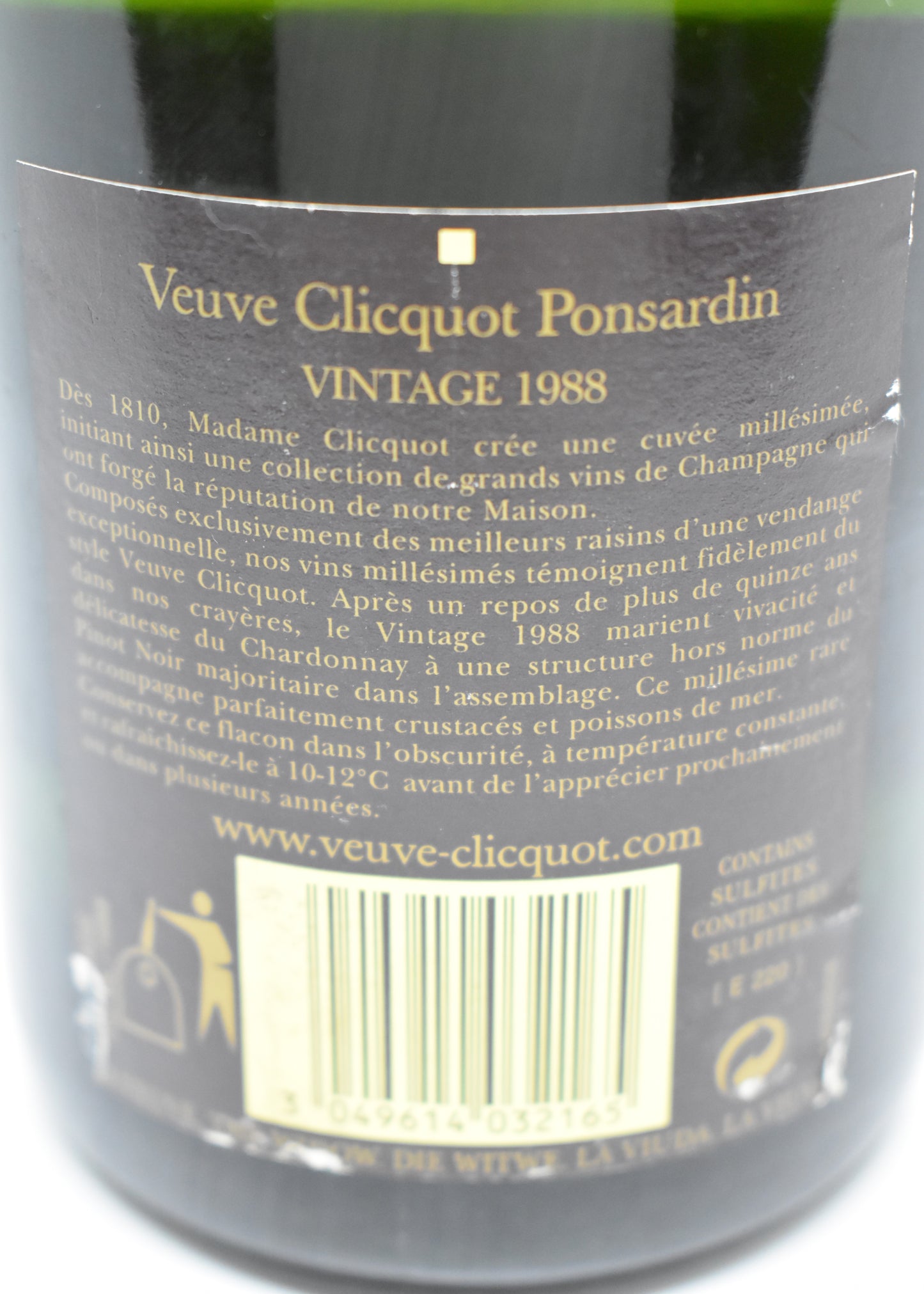 Bouteille ancienne Champagne Veuve Clicquot 1988