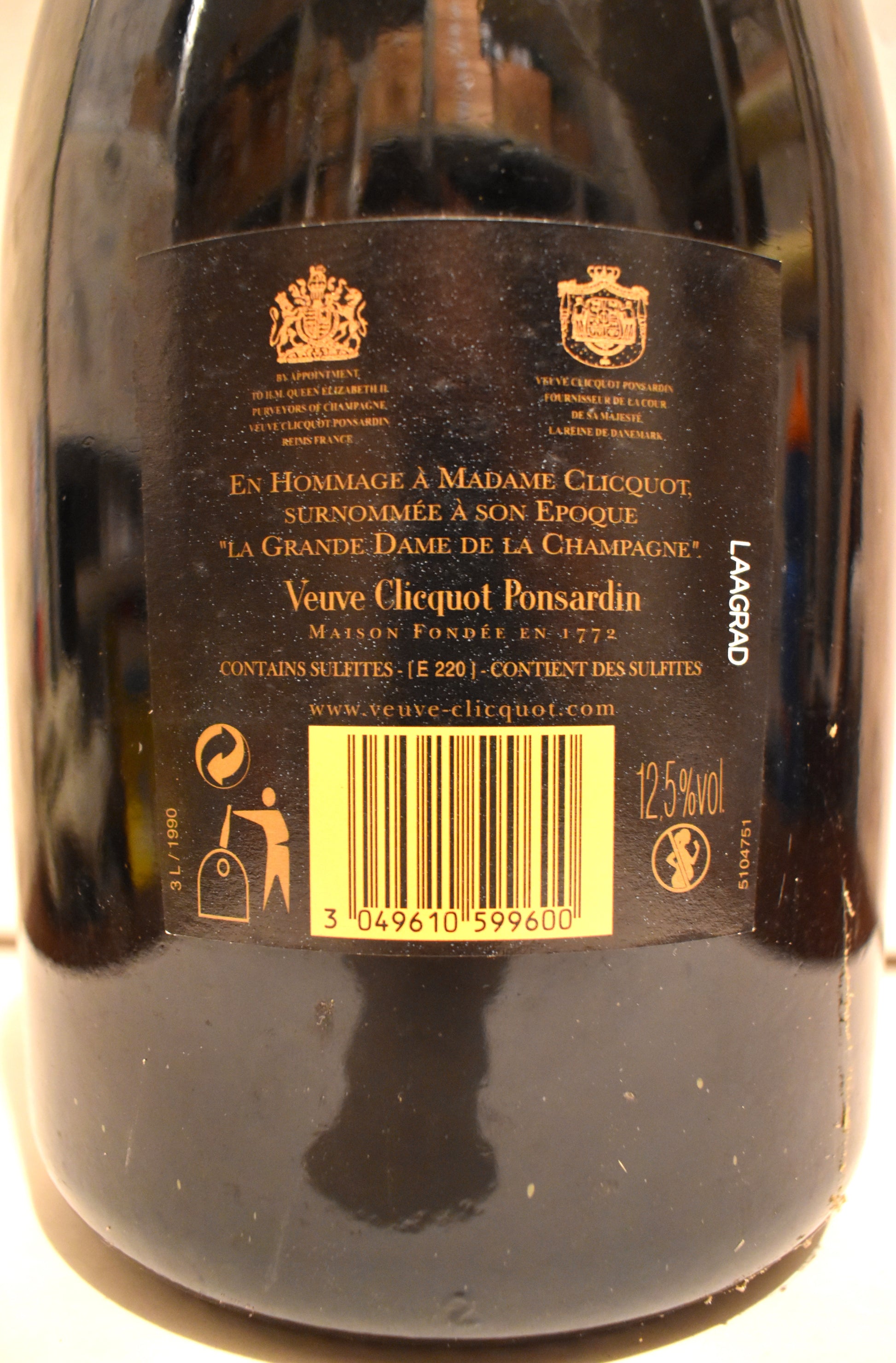 Bouteille de collection La Grande Dame 1990