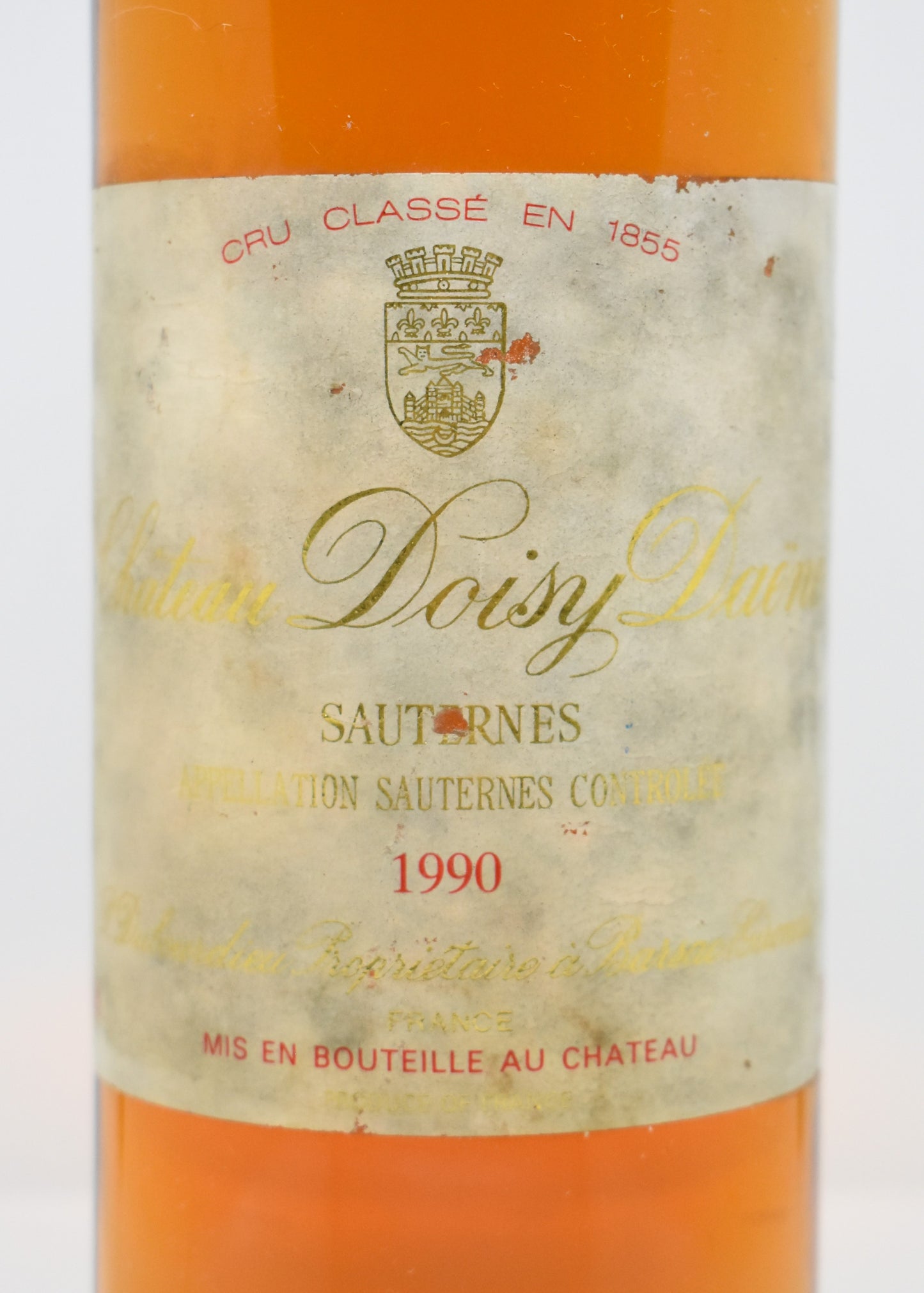 Vin liquoreux Sauternes 1990 cadeau anniversaire