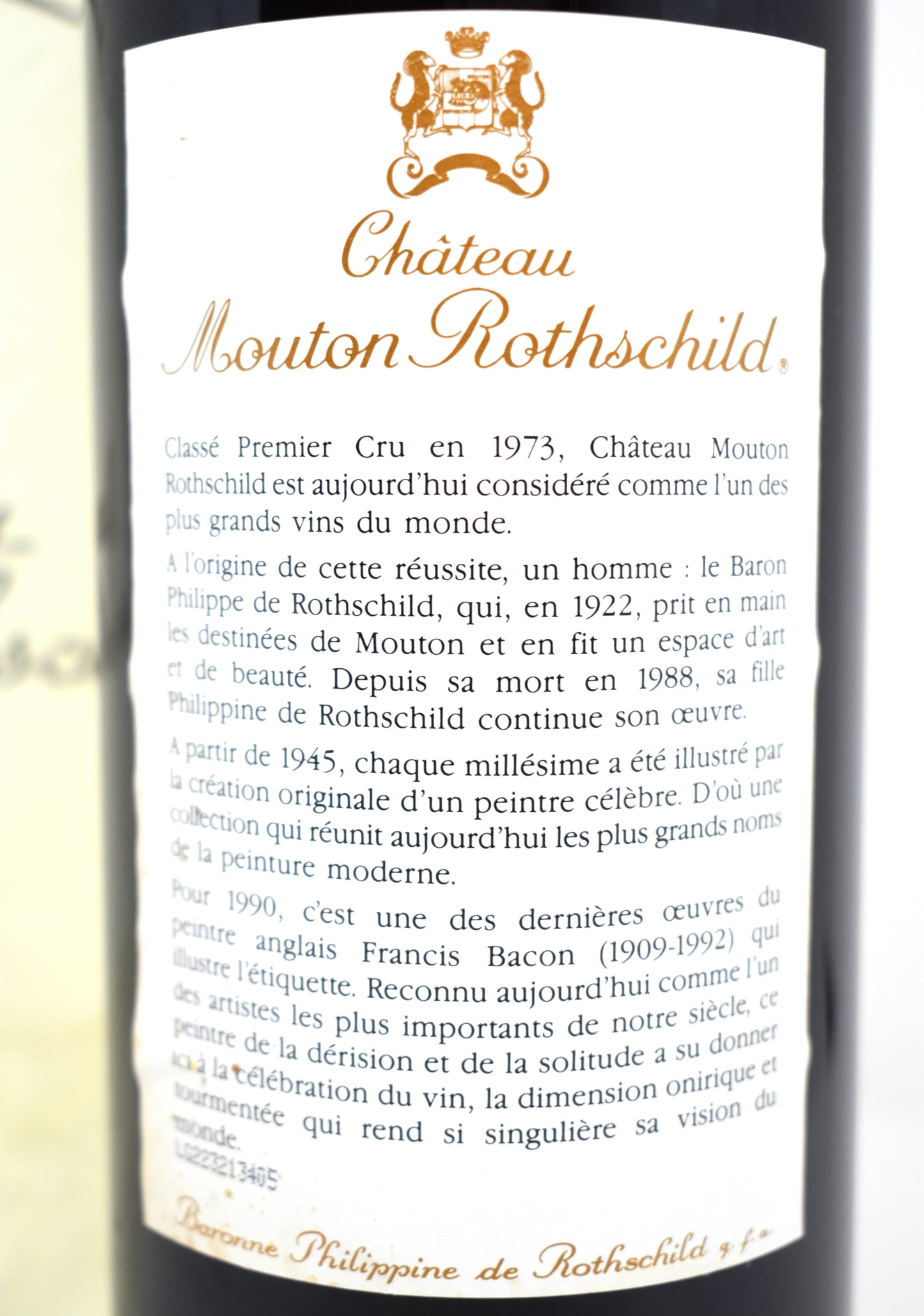 Mouton Rothschild 1990 - Etiquette Francis Bacon