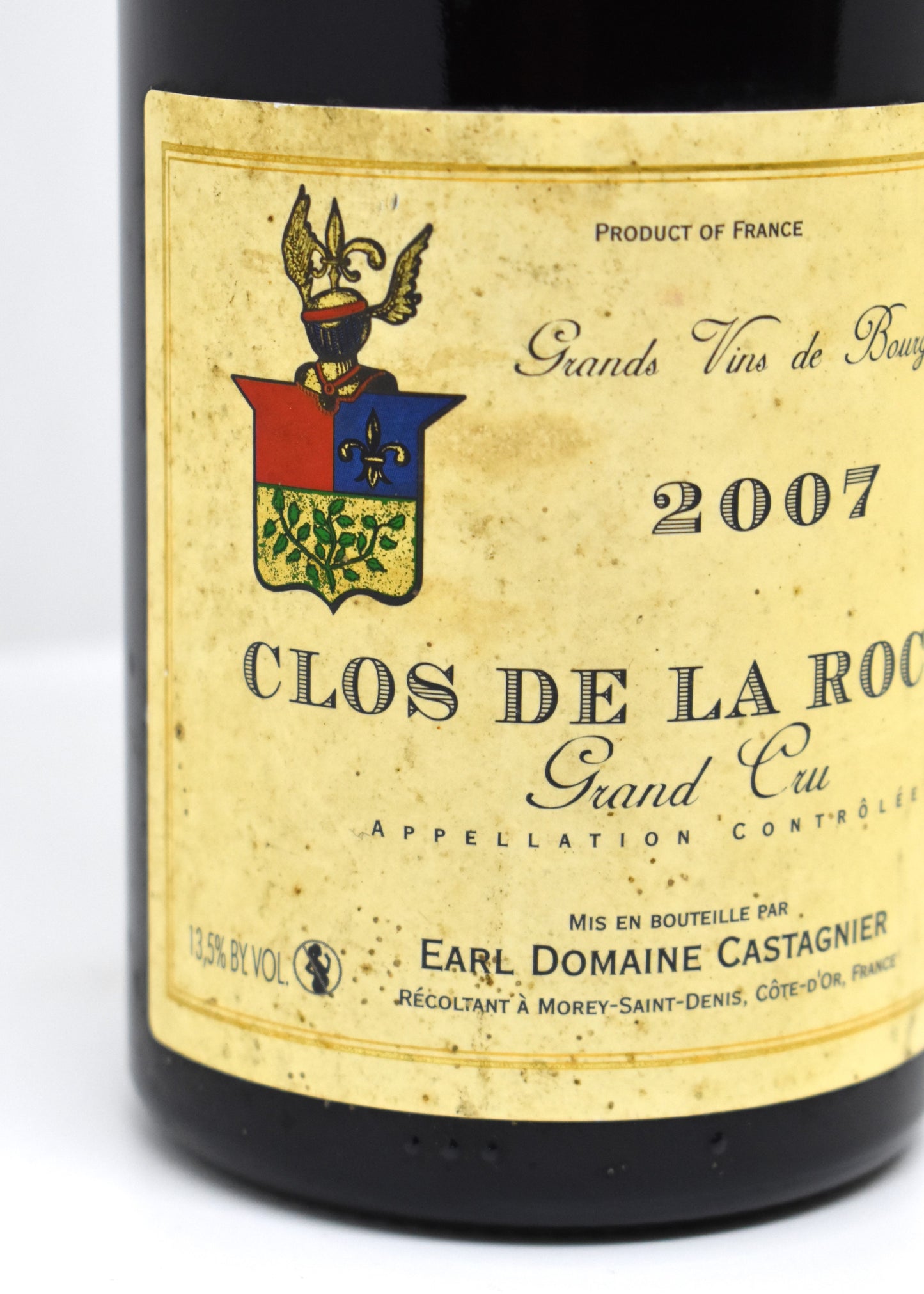Clos de la Roche Castagnier bouteille ancienne Bourgogne Pinot Noir Grand Cru Castagnier 2007