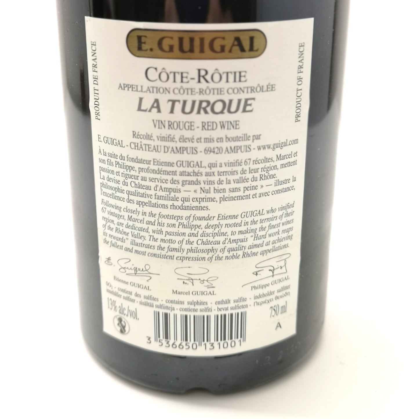 Guigal 2008 La Turque parfaite pour cave longue garde