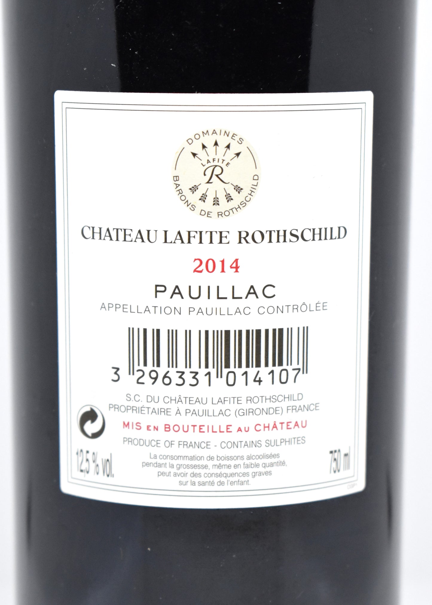 Collection vin Bordeaux Château Lafite Rothschild 2014