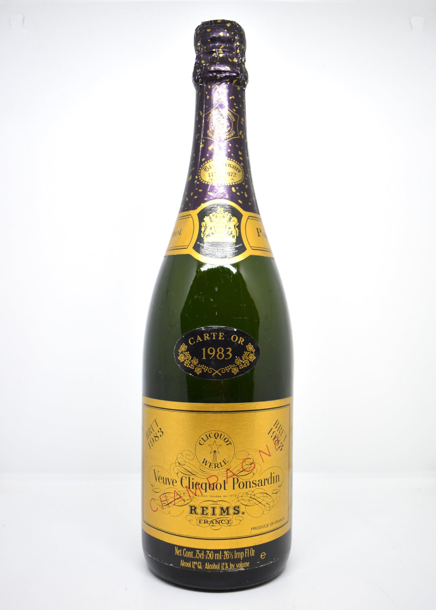 Champagne Veuve Clicquot Carte Or 1983 Brut