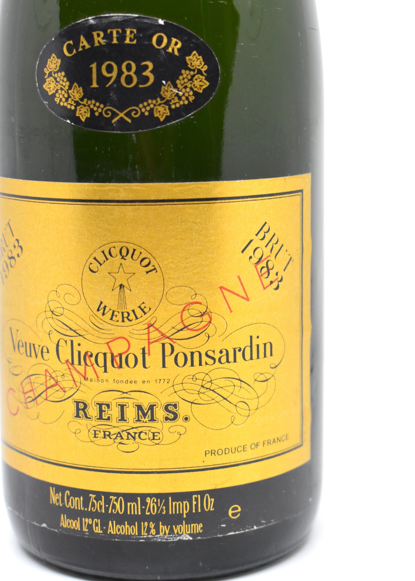 Champagne Brut Carte Or Veuve Clicquot millésime 1983