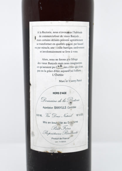 Domaine de la Rectorie Hors d’Âge 500 ml