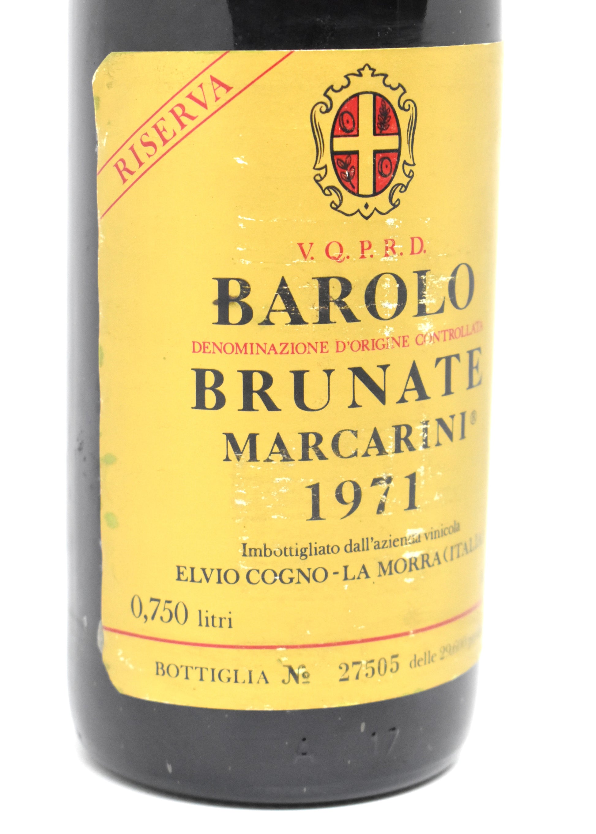 Barolo Brunate Marcarini 1971 prestige wine.