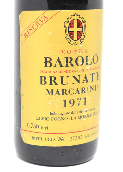 Barolo Brunate Marcarini 1971 prestige wine.