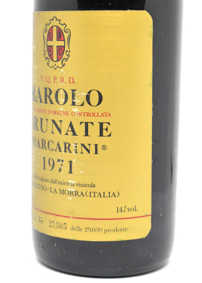 Barolo 1971 Elvio Cogno bouteille numérotée.