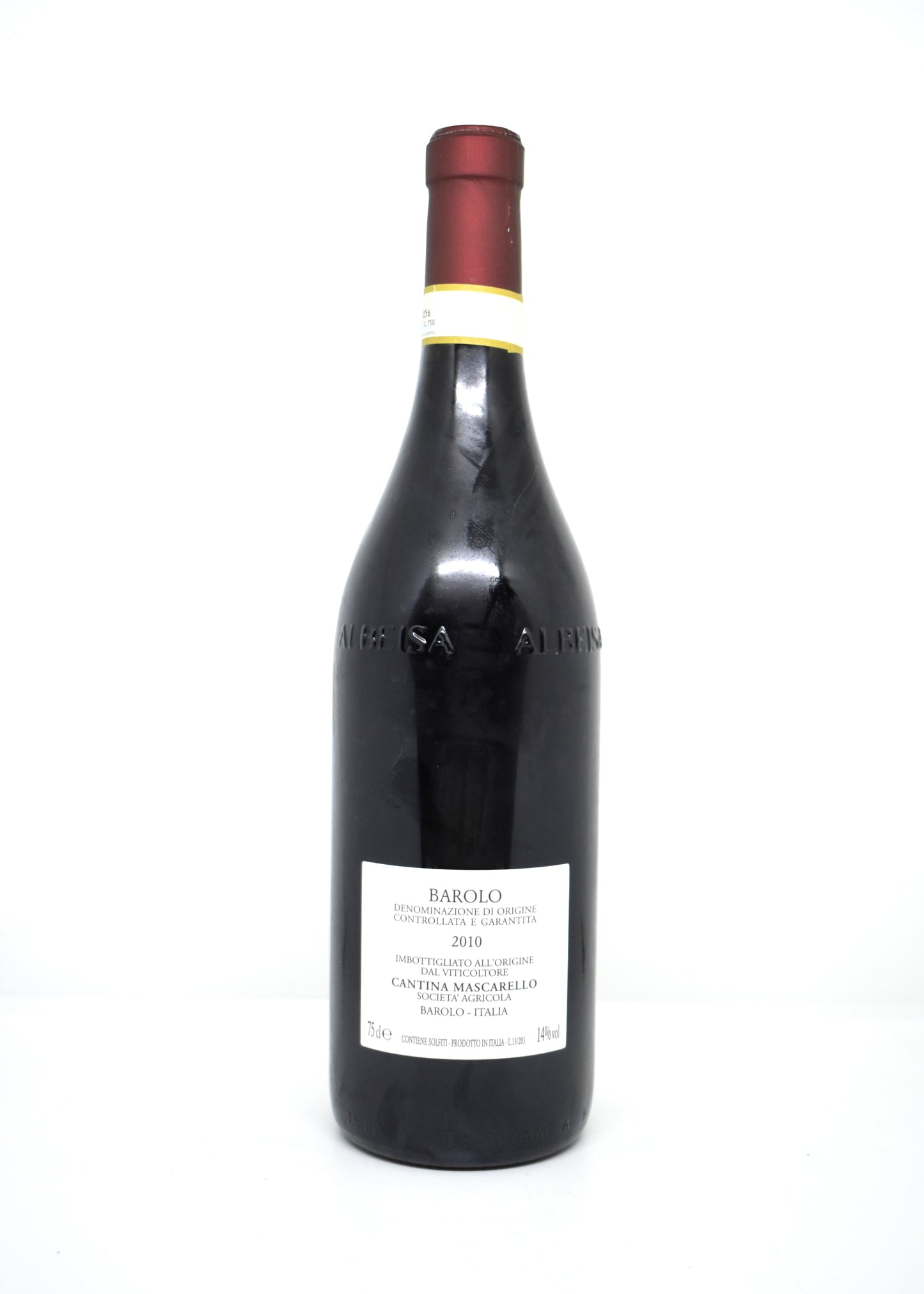 Gros plan etiquette d origine Maria Teresa Mascarello acheter une bouteille de Barolo 2010 Bartolo Mascarello