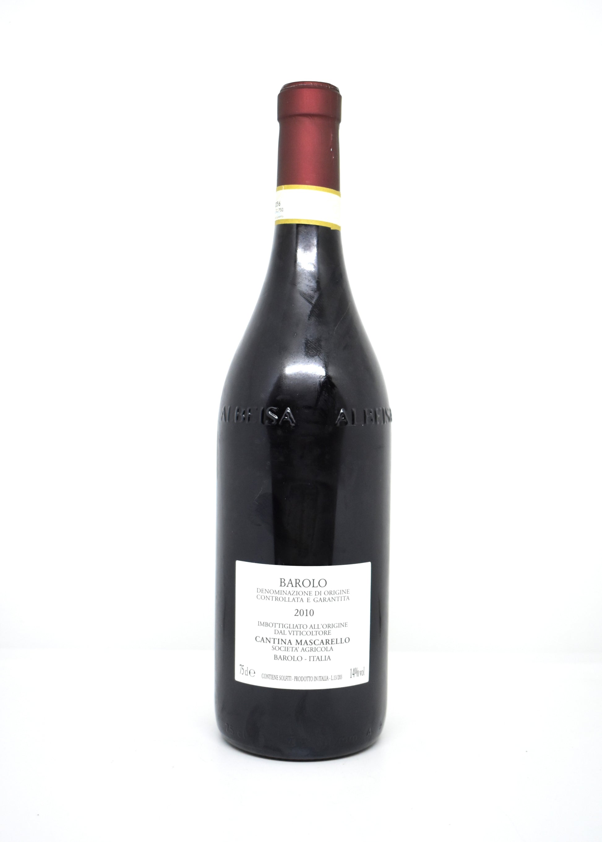 Gros plan etiquette d origine Maria Teresa Mascarello acheter une bouteille de Barolo 2010 Bartolo Mascarello