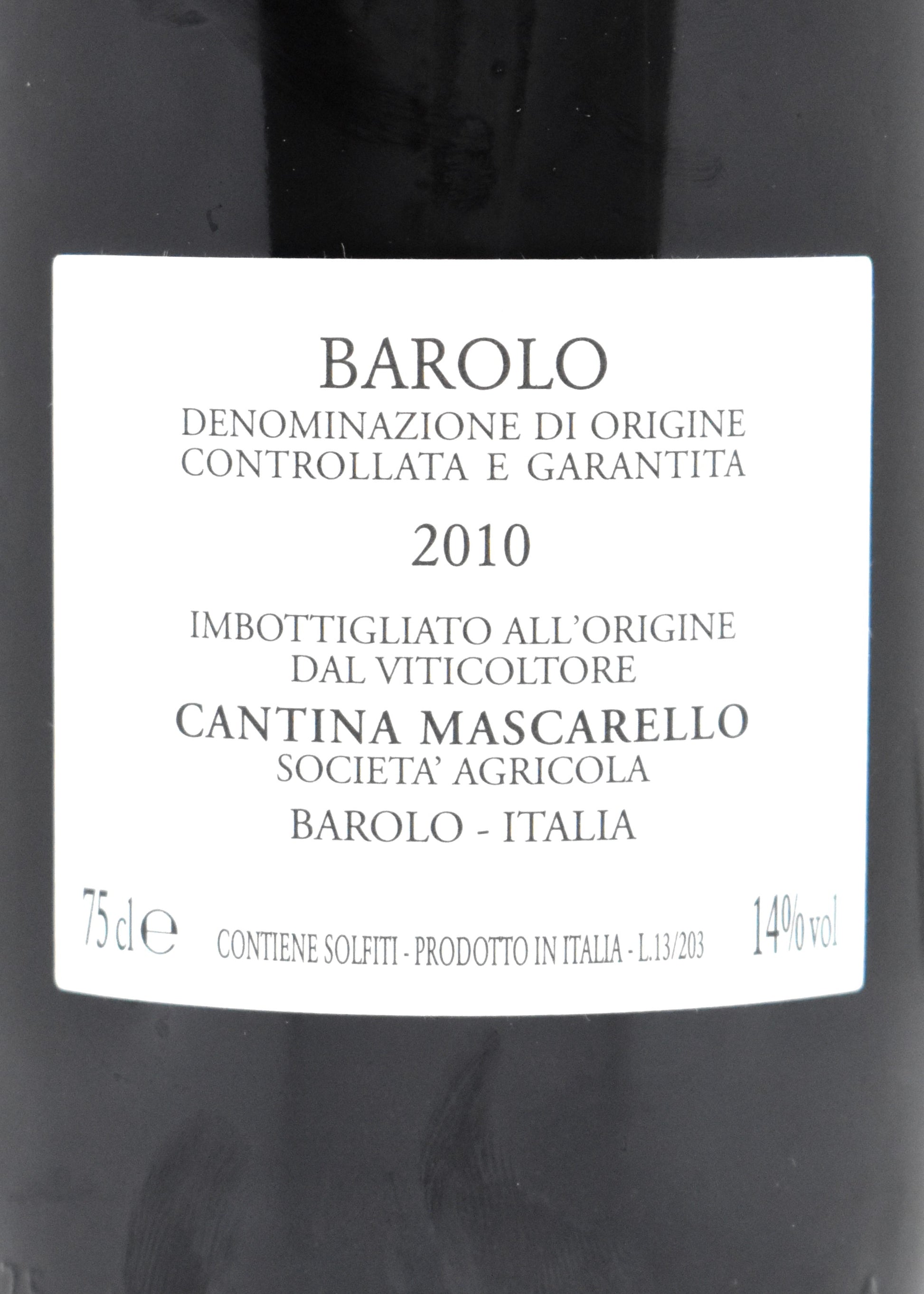 Flacon d anthologie Nebbiolo assemblage traditionnel Cannubi Rocche acheter une bouteille de Barolo 2010 Bartolo Mascarello