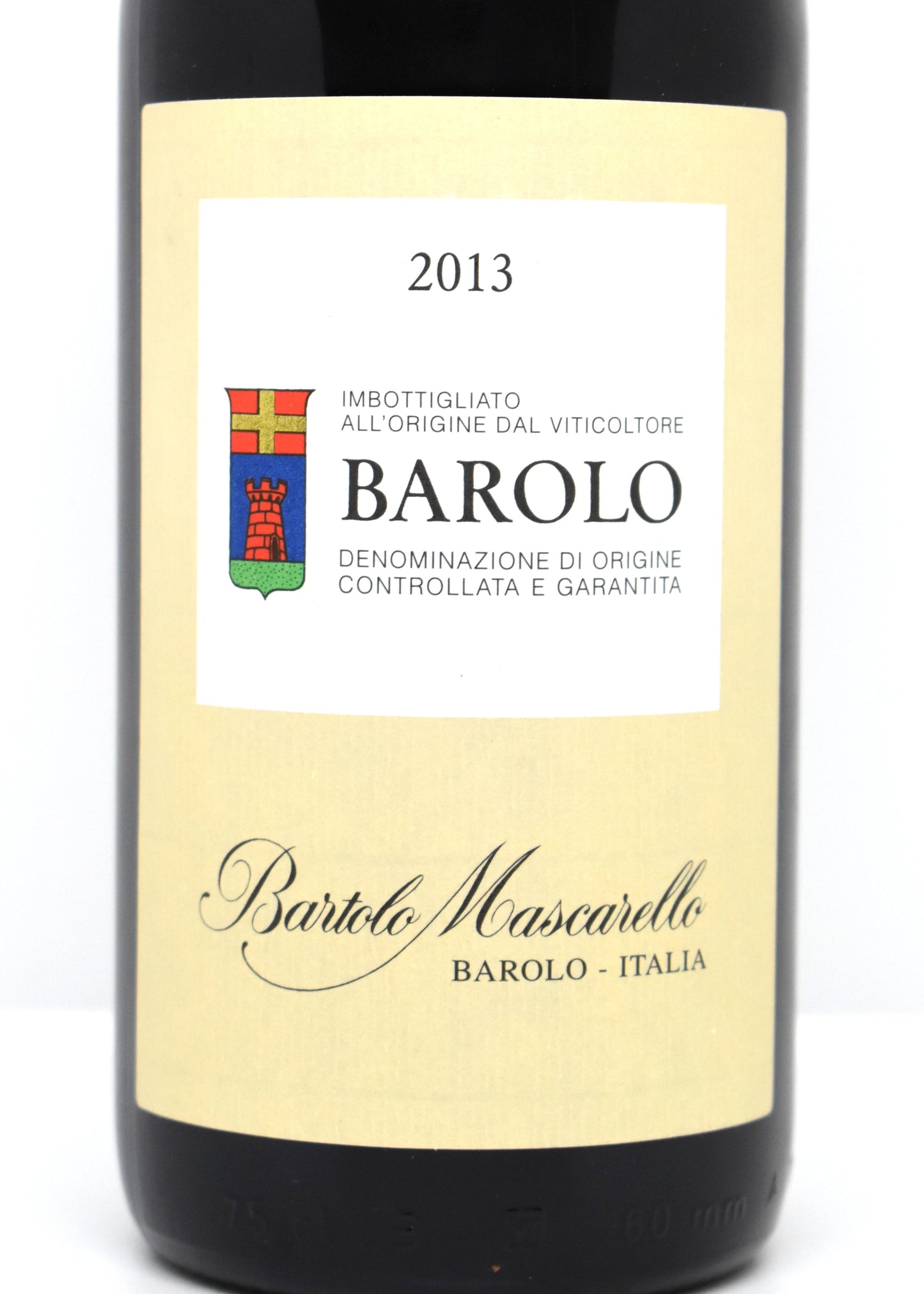 Gros plan etiquette d origine Maria Teresa Mascarello acheter une bouteille de Barolo 2013 Bartolo Mascarello