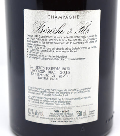 Bérêche et Fils "Les Monts Fournois" 2012 - Premier Cru Extra Brut Millesime