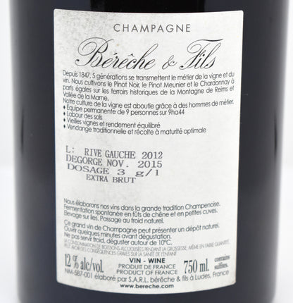 Bérêche et Fils "Rive Gauche Vallée de la Marne" 2012 - Meunier Extra Brut