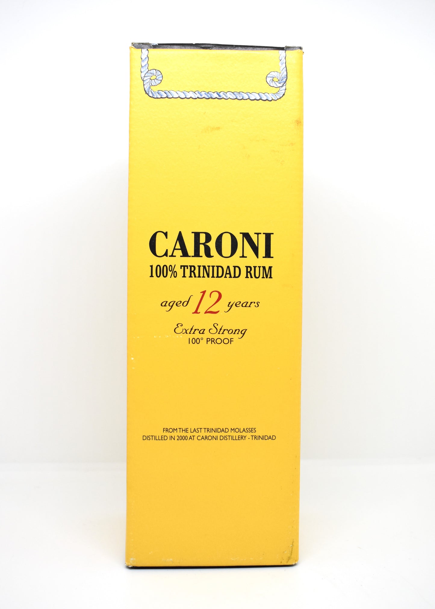 Boîte d'origine jaune Rhum Caroni 12 ans Velier collection