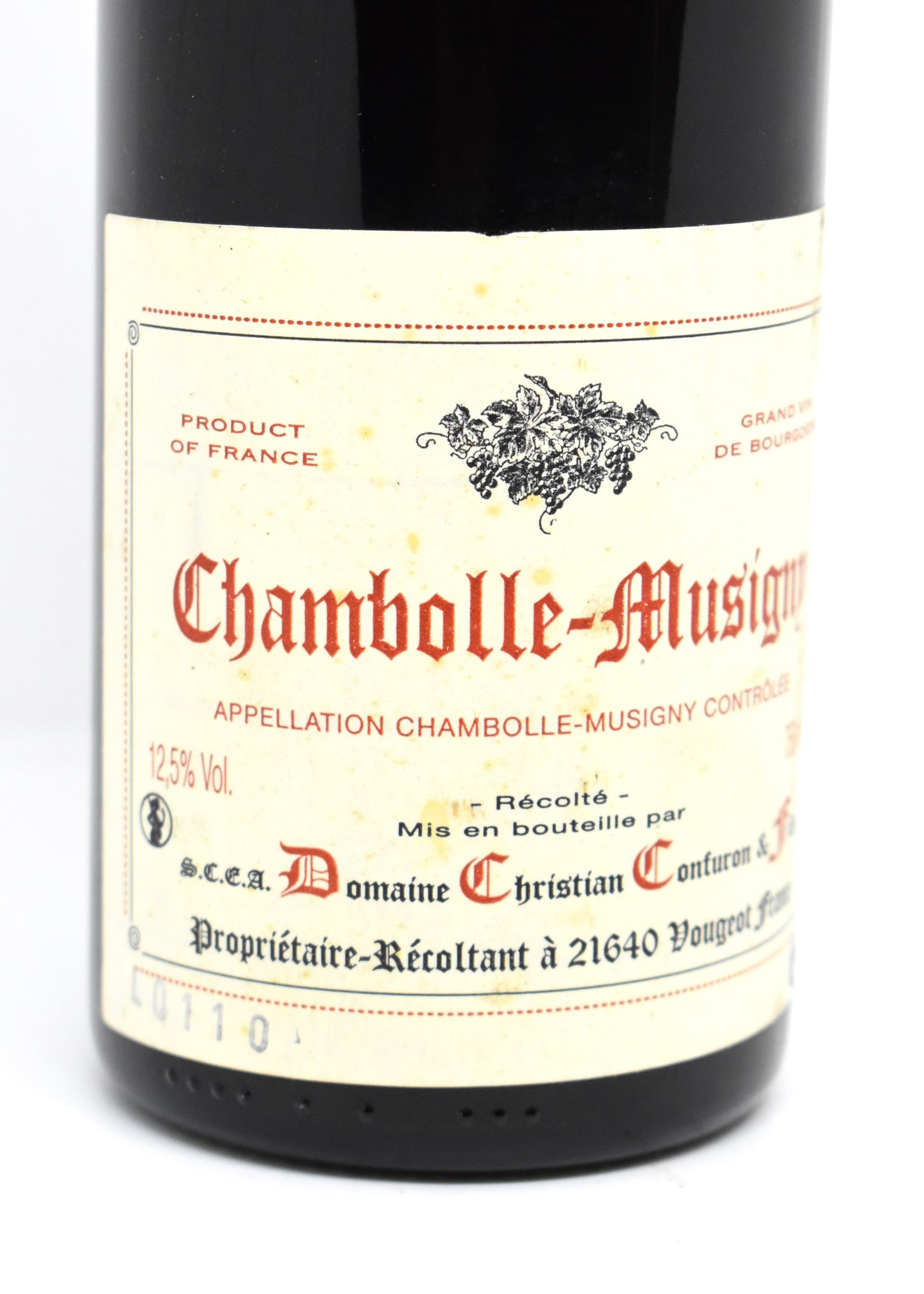 Domaine Confuron Chambolle 2010 parfait pour cadeau vin