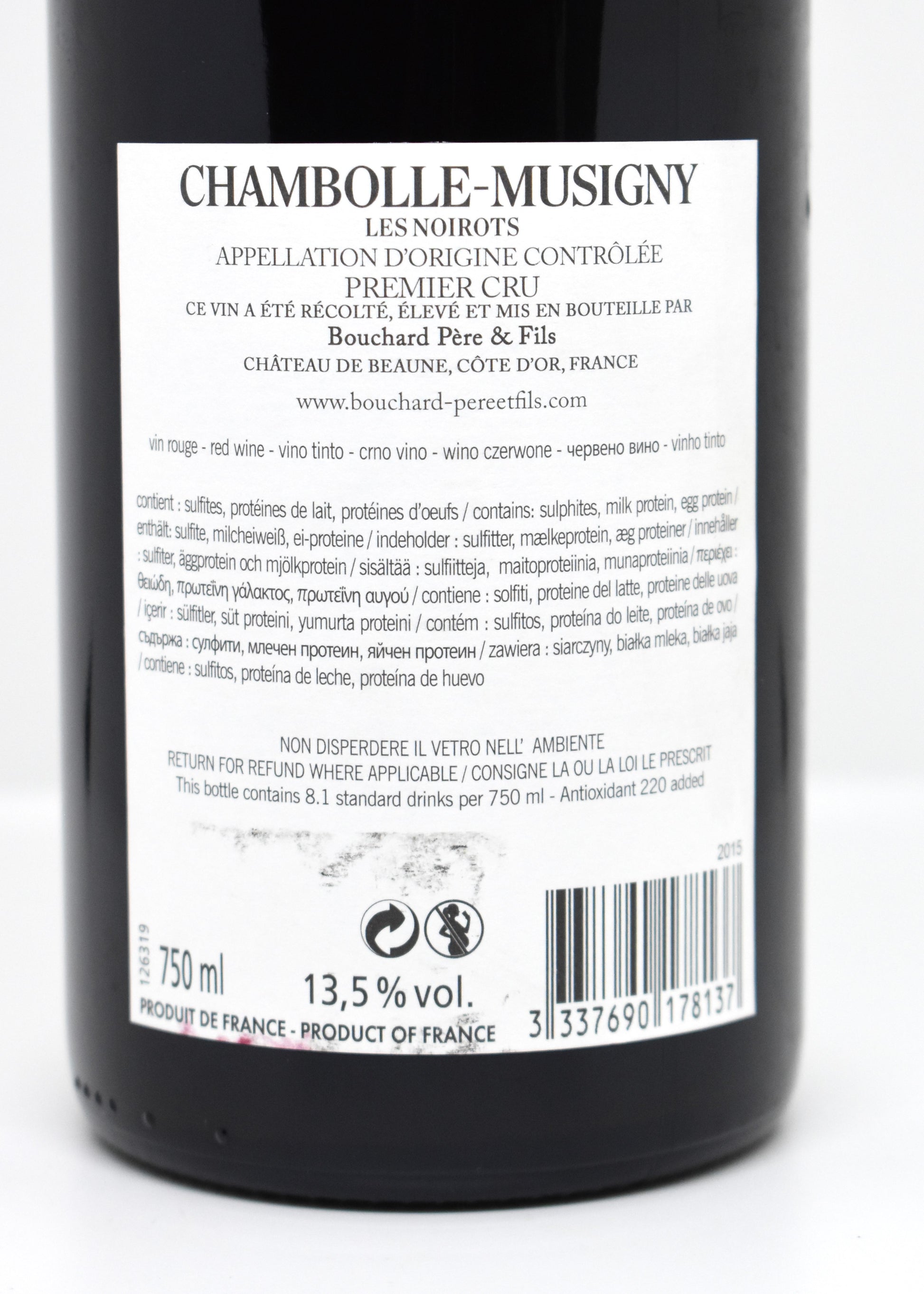 Grand vin Bouchard Père & Fils 2015 Chambolle-Musigny Pinot Noir