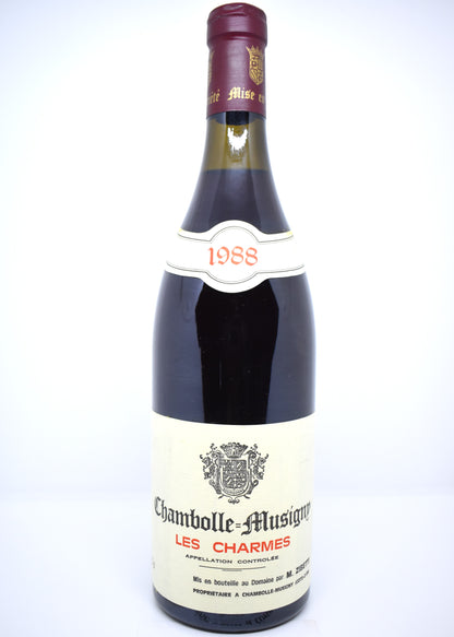 Chambolle Musigny 1er Cru Les Charmes 1988 Domaine Zibetti bottle rare Burgundy wine