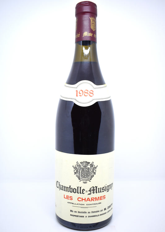 Chambolle Musigny 1er Cru Les Charmes 1988 Domaine Zibetti bottle rare Burgundy wine