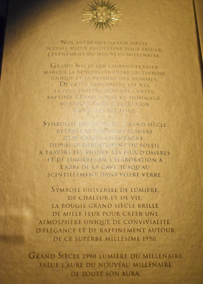Champagne Grand Siècle 1990 - Lumière du millénaire - Coffret Laurent Perrier