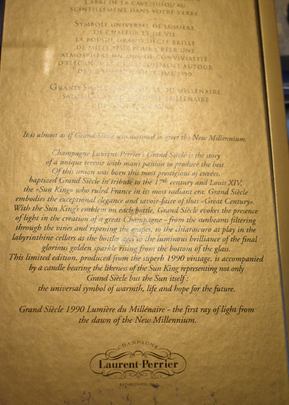 Champagne Grand Siècle 1990 - Lumière du millénaire - Coffret Laurent Perrier