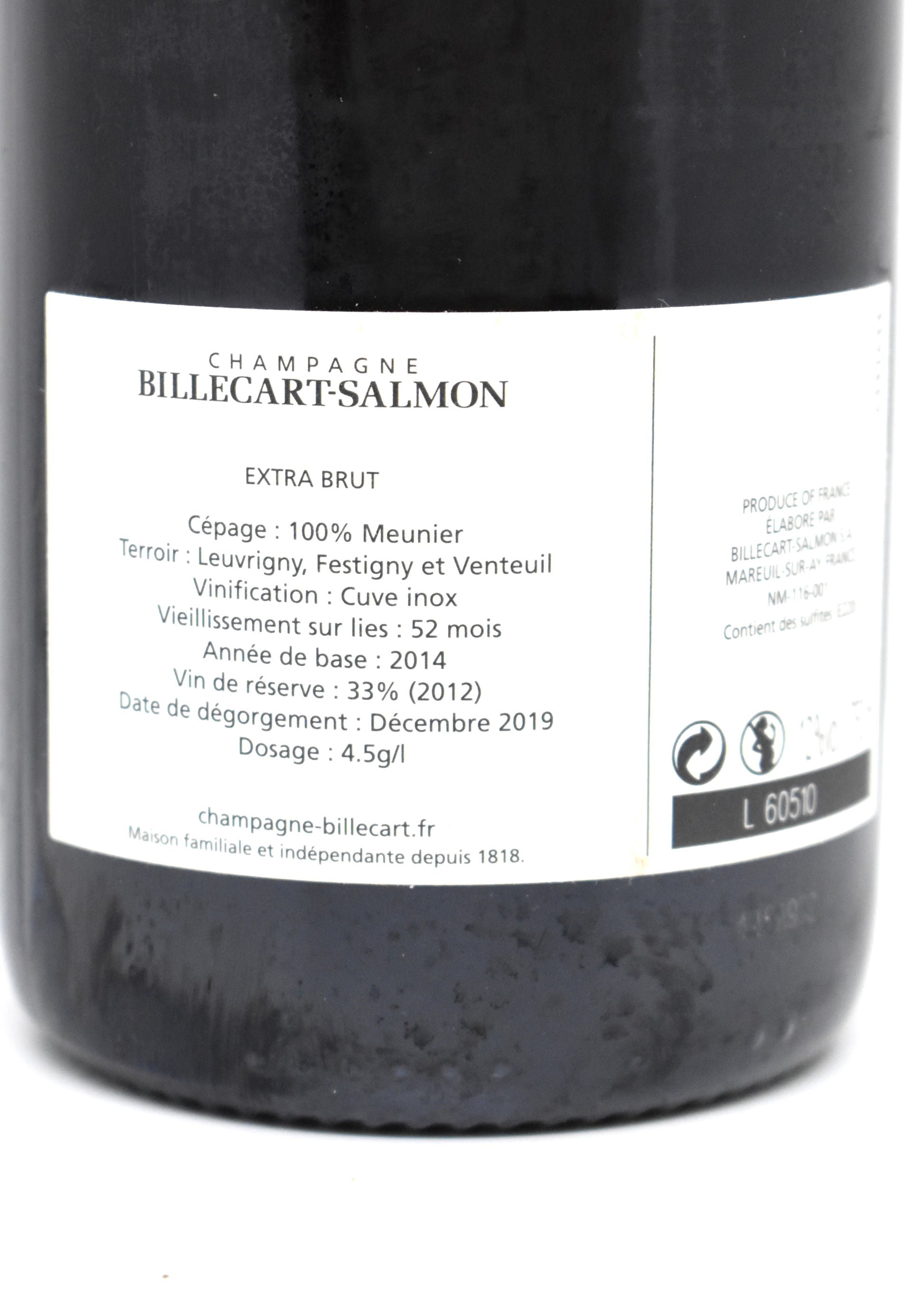 Billecart-Salmon Rendez-Vous N°1 2014 - Vue rapprochée du goulot et de la capsule d'origine