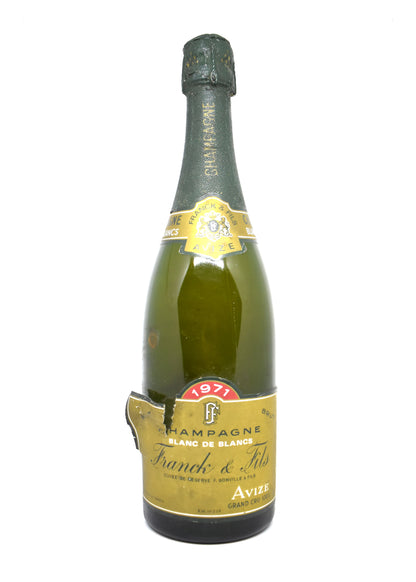 Champagne Franck Bonville 1971 étiquette ancienne authentique
