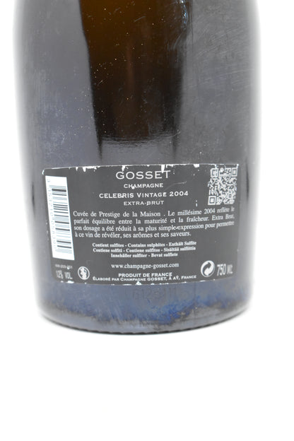 Gosset Célébris 2004 - Preuve d'authenticité de l'étiquette et du niveau