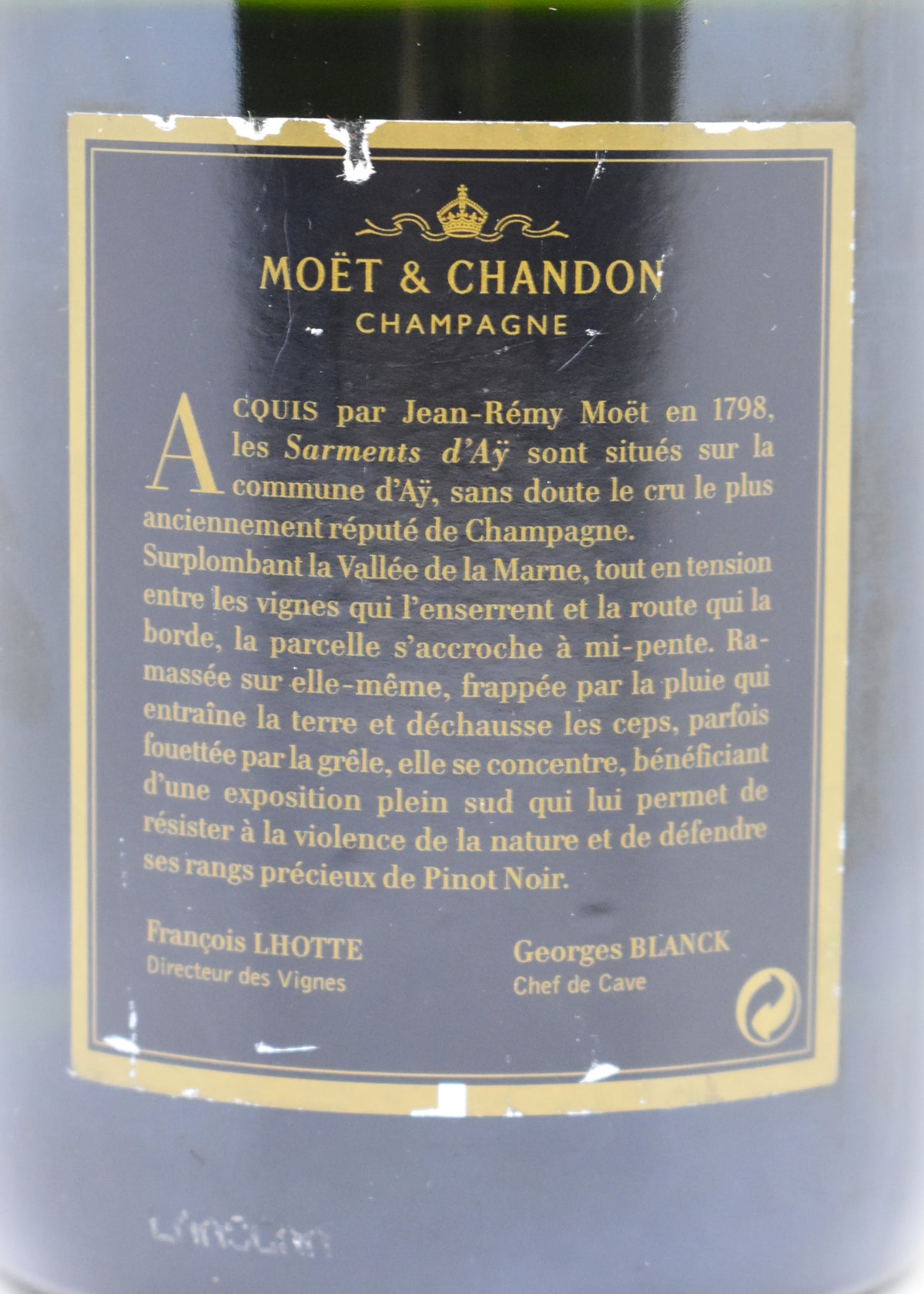 Achat Champagne parcellaire Moet Chandon Les Sarments d Ay livraison rapide