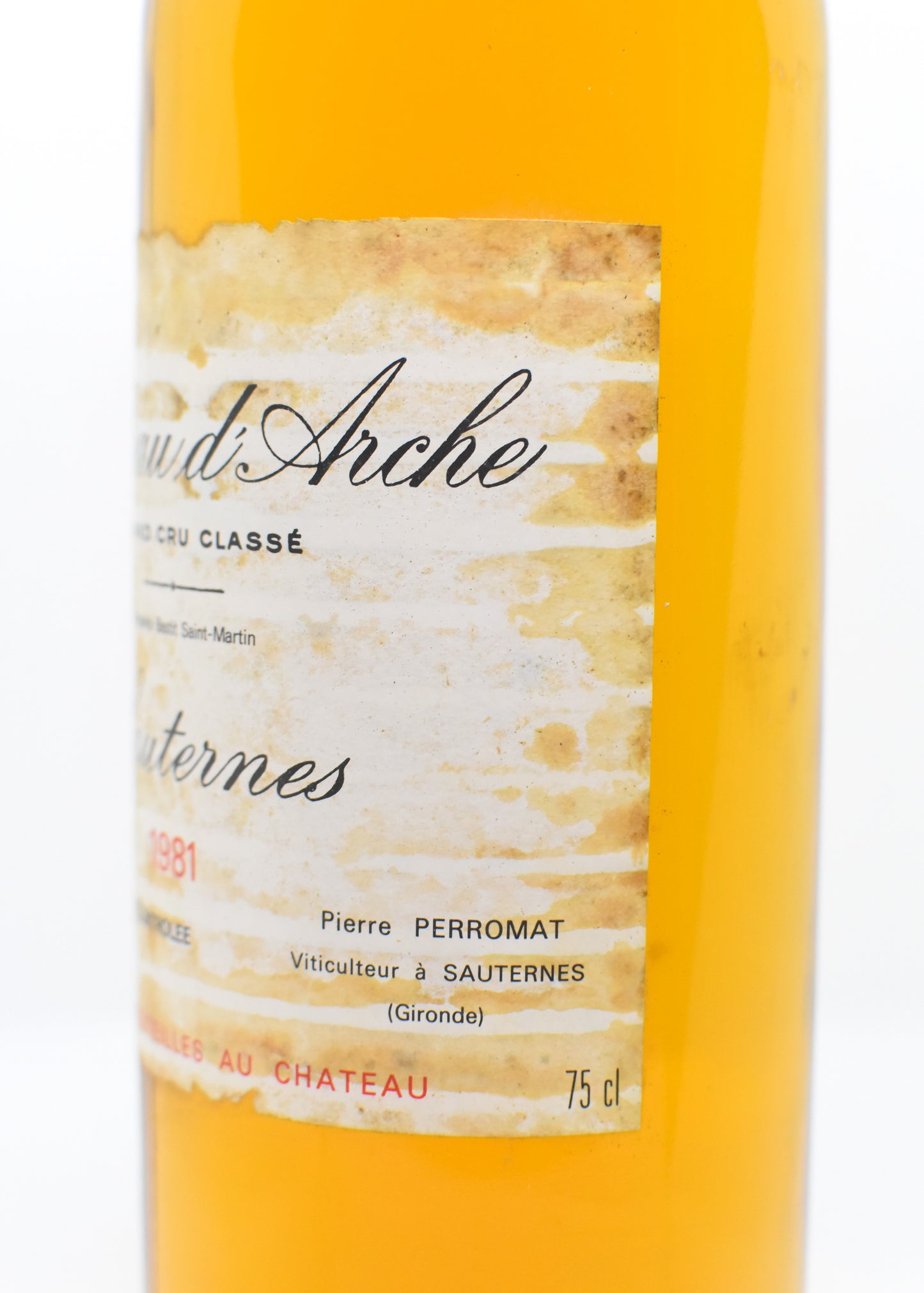 Sauternes 1981 niveau parfait vin doux