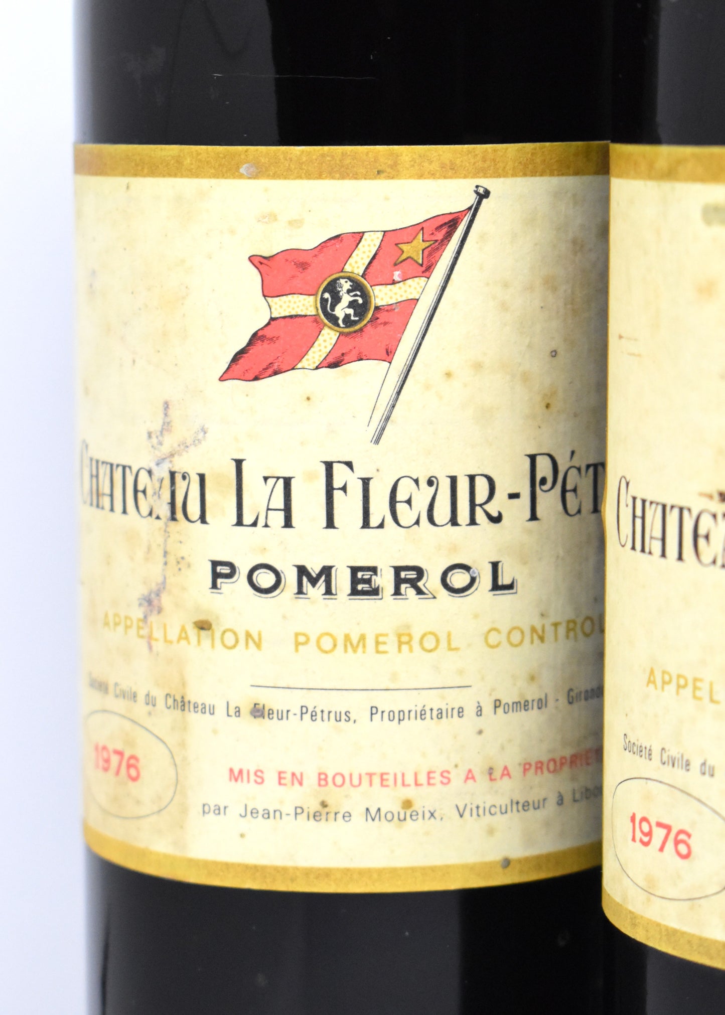 Zoom niveau bas goulot bouteille Château La Fleur-Pétrus 1978 - État de conservation