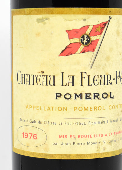 Zoom étiquette jaunie mais intègre Château La Fleur-Pétrus 1978 - Provenance cave privée