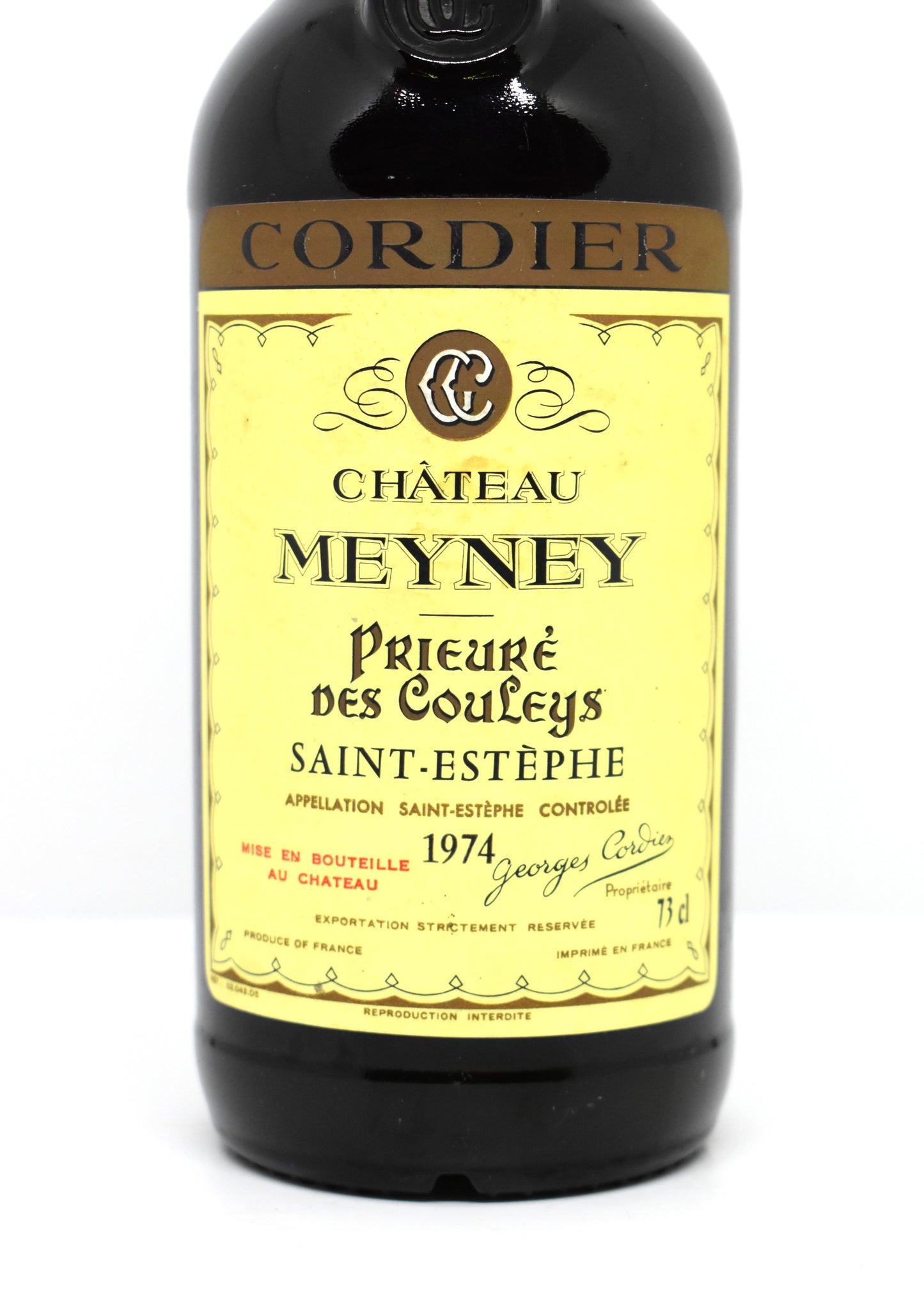Vin de collection Meyney 1974 - Flacon historique rare envoi rapide Suisse