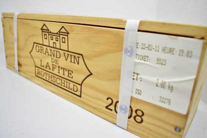 Vin rouge d’exception Lafite Rothschild 2008 en caisse bois une bouteille
