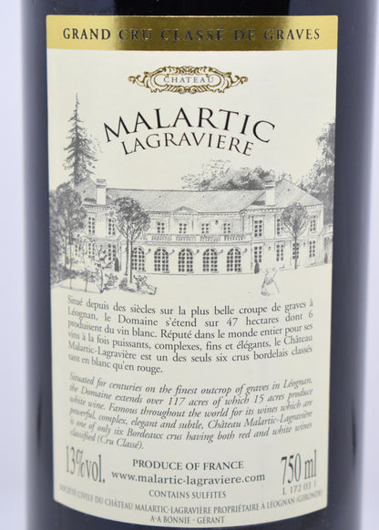Cadeau parfait pour anniversaire 2003 Château Malartic Lagravière