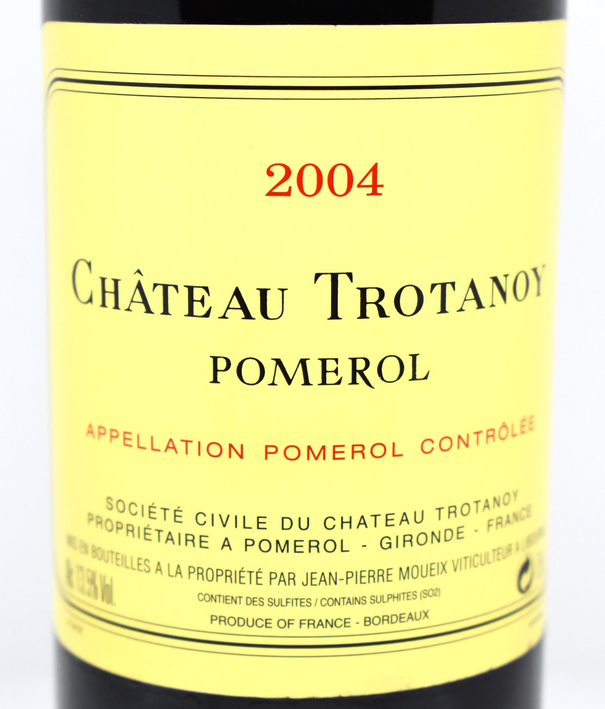 Cadeau millésime 2004 pour amateur : Château Trotanoy 2004, vin rouge de Pomerol