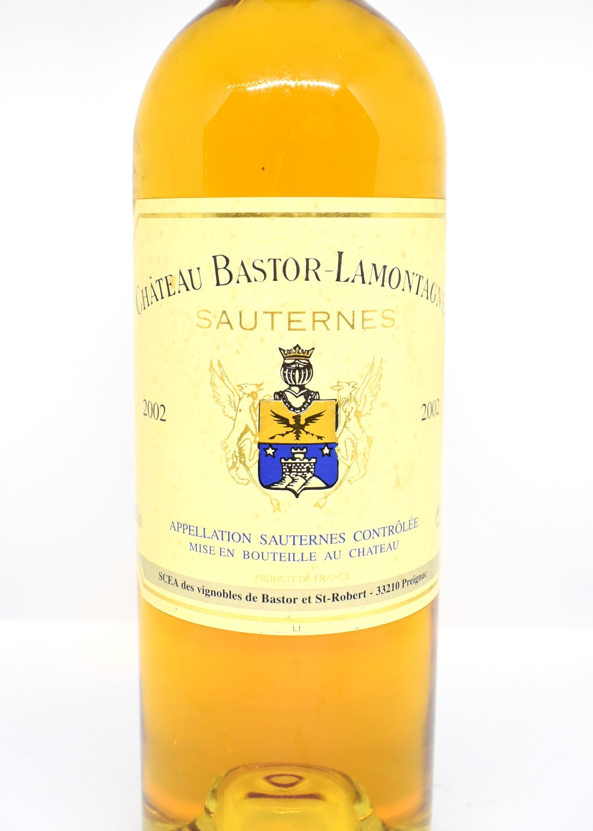 Bouteille rare Château Bastor-Lamontagne 2002- Sauternes 75cl en parfait état de conservation